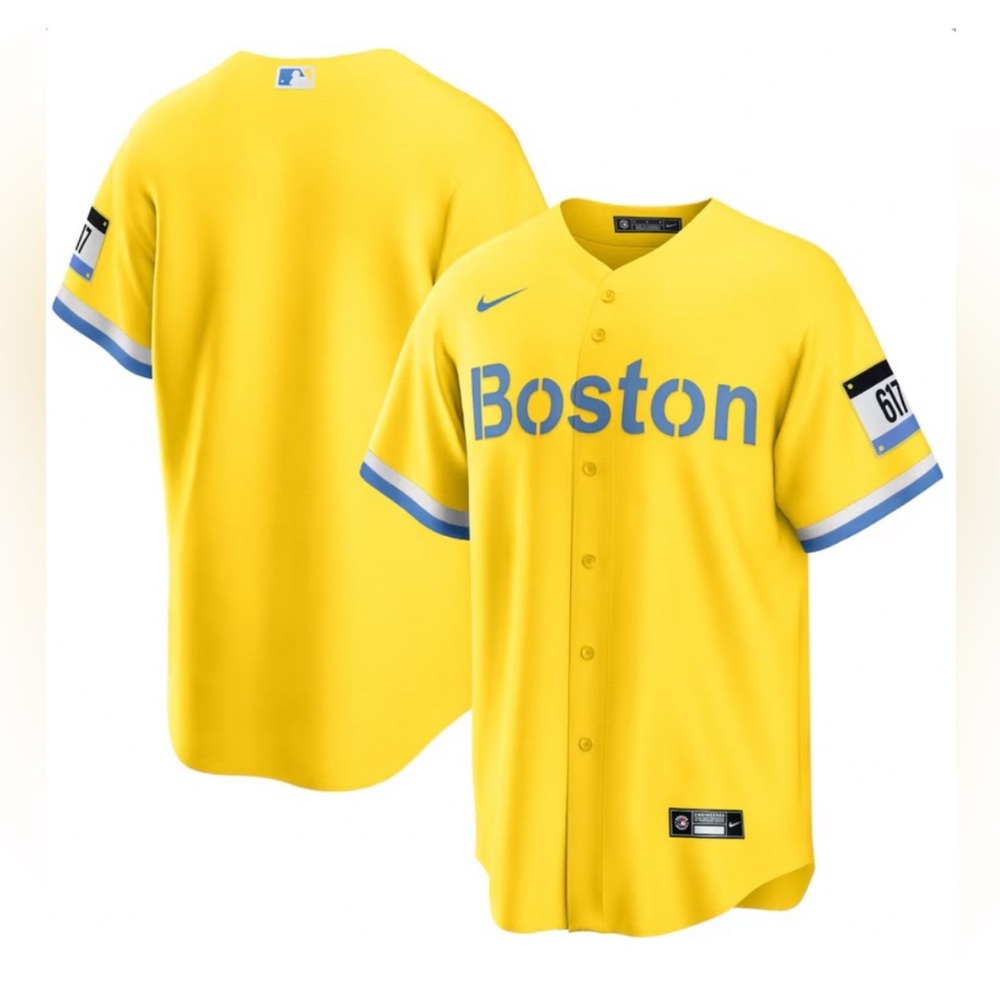 $140 Nike BOSTON RED SOX City Connect Full Button Baseball Jersey Men’s Sz: M